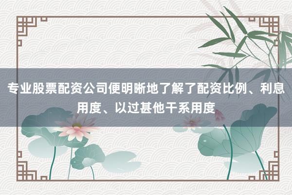 专业股票配资公司便明晰地了解了配资比例、利息用度、以过甚他干系用度