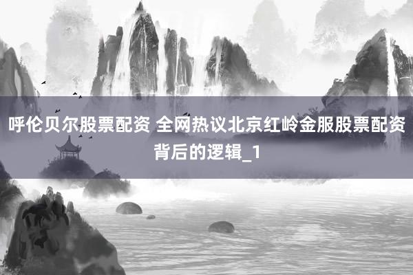 呼伦贝尔股票配资 全网热议北京红岭金服股票配资背后的逻辑_1