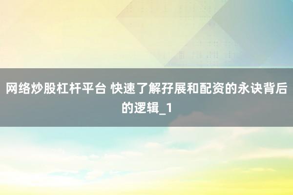 网络炒股杠杆平台 快速了解孖展和配资的永诀背后的逻辑_1